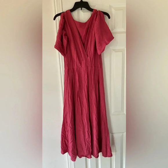 NWT Ted Baker Tulip Pink Paneled Midi Tea Dress - Picture 4 of 10